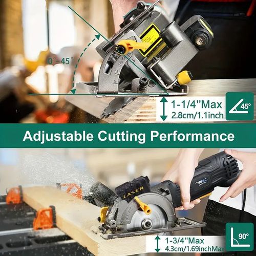 1 set Newone 4 Amp Mini Circular Saw - Cut Wood, Metal, and Glass with Ease - Multifunctional DIY Power Tool with 85*10/115mm*10mm Disc