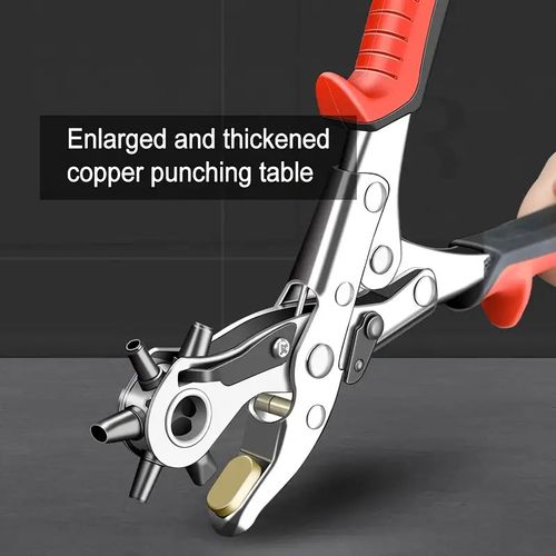 1pc Belt Punch Pliers Leather Belt Hole Eyelet Puncher Revolve Sewing Machine Bag Tool Watchband Strap Hand Tools