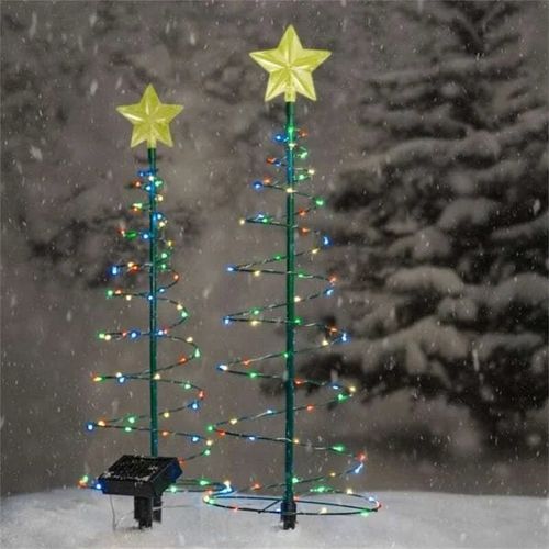 (🎅Christmas sales)Solar Metal LED Christmas Tree Decoration String Lights