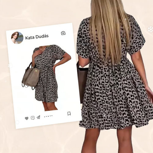 Women's Casual V-Neck Short Sleeve Dress