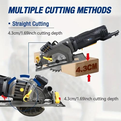 1 set Newone 4 Amp Mini Circular Saw - Cut Wood, Metal, and Glass with Ease - Multifunctional DIY Power Tool with 85*10/115mm*10mm Disc