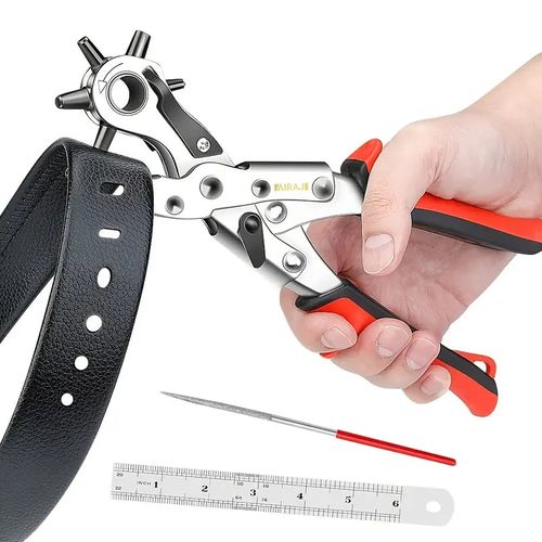 1pc Belt Punch Pliers Leather Belt Hole Eyelet Puncher Revolve Sewing Machine Bag Tool Watchband Strap Hand Tools