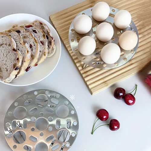 Silver Stainless Steel Steamer Rack with Stand for Cooking