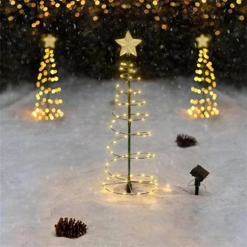 (🎅Christmas sales)Solar Metal LED Christmas Tree Decoration String Lights