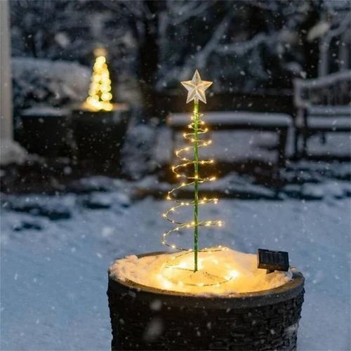 (🎅Christmas sales)Solar Metal LED Christmas Tree Decoration String Lights