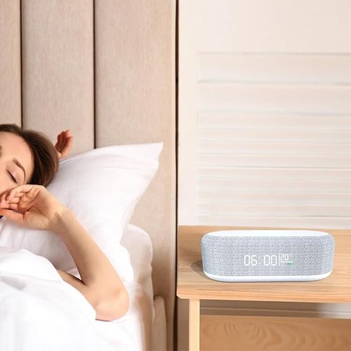 Digital Alarm Clock with Wireless Charging Station and Dimmable LED Display