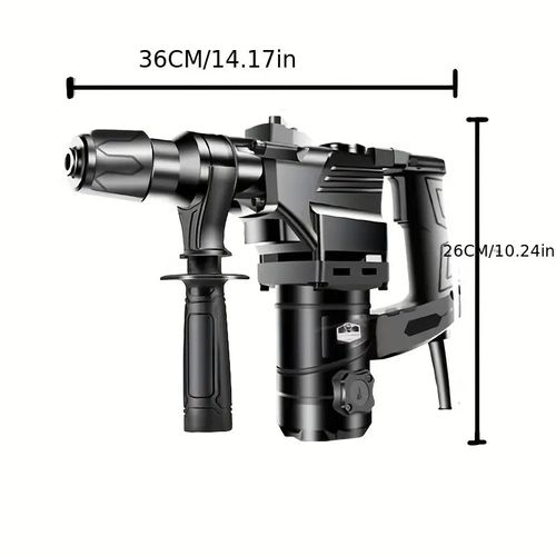 Industrial Power Tools Set with Electric Hammer, Drill, and Pick - 110V, Includes Tool Box for Wall Demolition Drilling and Demolition Hammering