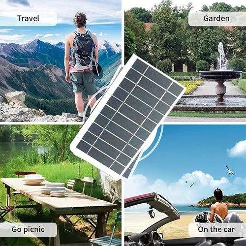 Waterproof Solar USB Charger for Outdoor Travel and Camping - Portable and Efficient with Flashlight and Fan Compatibility