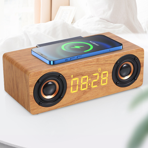 Wireless Charging Alarm Clock Bluetooth Speaker