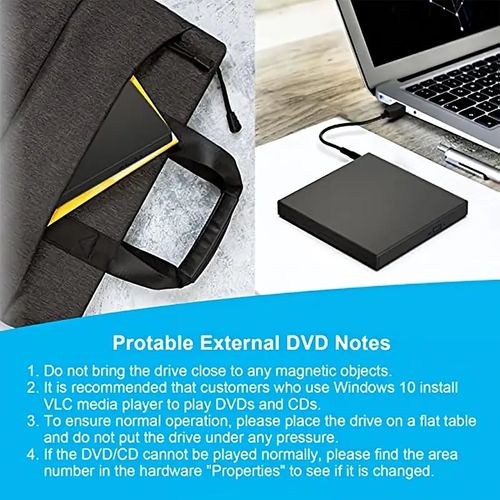 External CD DVD Drive, USB 2.0 Slim Protable External CD-RW Drive DVD-RW Burner Writer Player For Laptop Notebook PC Desktop Computer