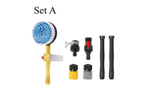 Car Rotary Wash Brush Kit 360 Degree Automatic Rotating Adjustable Dip Wash Brush High Pressure Washer for Vehicle Cleaning