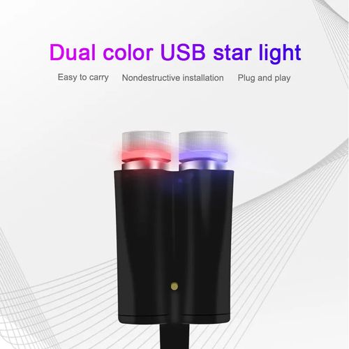 Universal decoration ceiling interior car ambient star sky laser usb projector 2 head starry romantic roof light