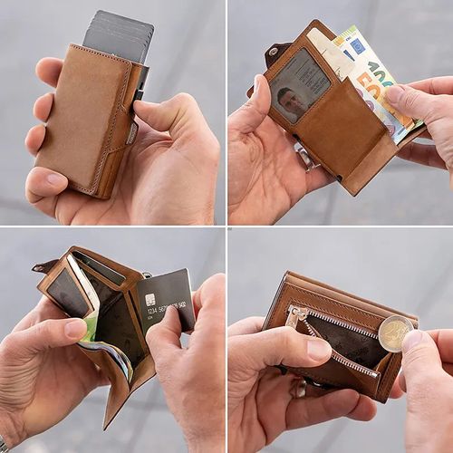 RFID Wallet Card Holder Pocket Genuine Leather Men Wallet