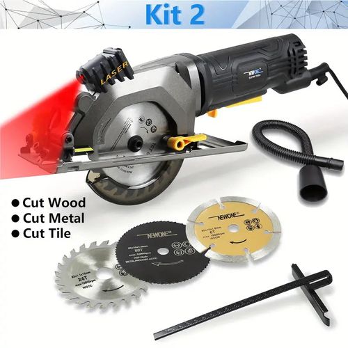 1 set Newone 4 Amp Mini Circular Saw - Cut Wood, Metal, and Glass with Ease - Multifunctional DIY Power Tool with 85*10/115mm*10mm Disc