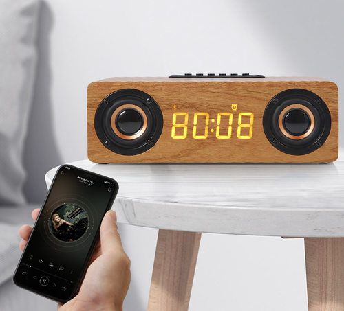 Wireless Charging Alarm Clock Bluetooth Speaker