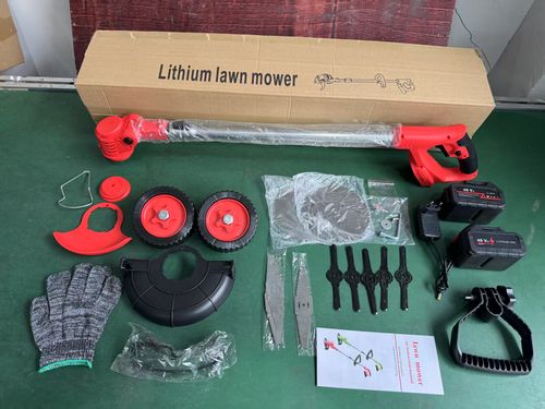 Multi - Function Lawn Mower（Upgraded version, with 2 sets of high-capacity lithium batteries and equipped with auxiliary） wheels.