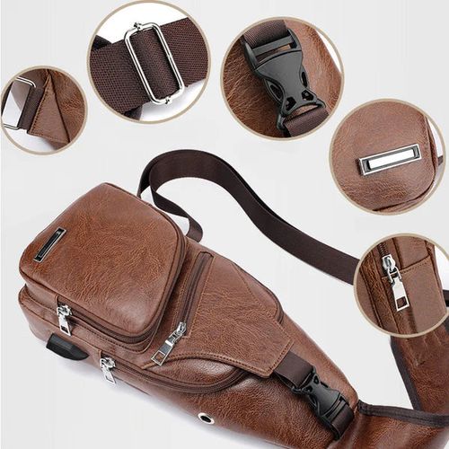 Exquisite Gift - Men's Multifunctional High Quality Leather Chest Bag