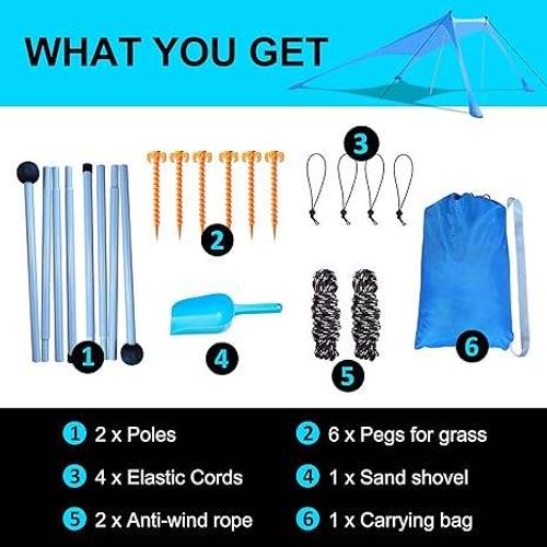 Tents Beach Tent with Sand Anchor Portable Canopy Sunshade