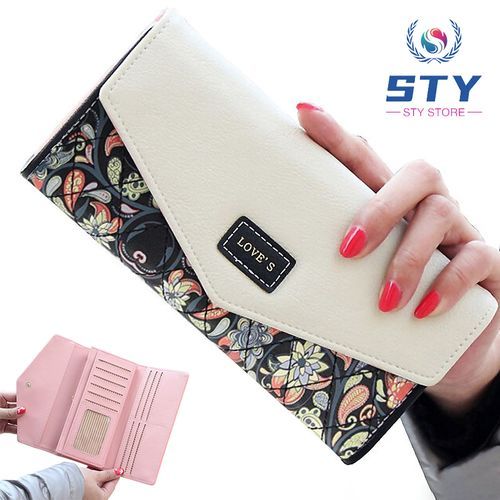 Fashion Women Large Capacity Purse Ladies Clutch Bag Korean Style Wallet PU Card Holder