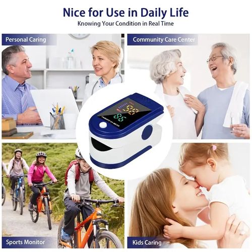 Accurate Finger Pulse Oximeter with OLED Display and Heart Rate Monitor - Fast SpO2 Reading Oxygen Meter with Lanyard (Battery Not Included)