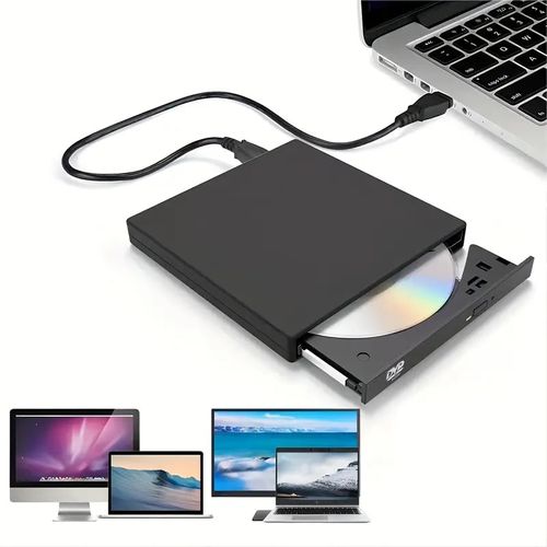 External CD DVD Drive, USB 2.0 Slim Protable External CD-RW Drive DVD-RW Burner Writer Player For Laptop Notebook PC Desktop Computer