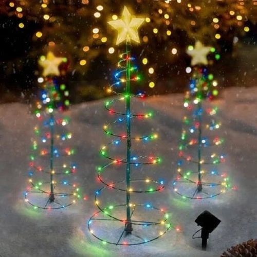 (🎅Christmas sales)Solar Metal LED Christmas Tree Decoration String Lights