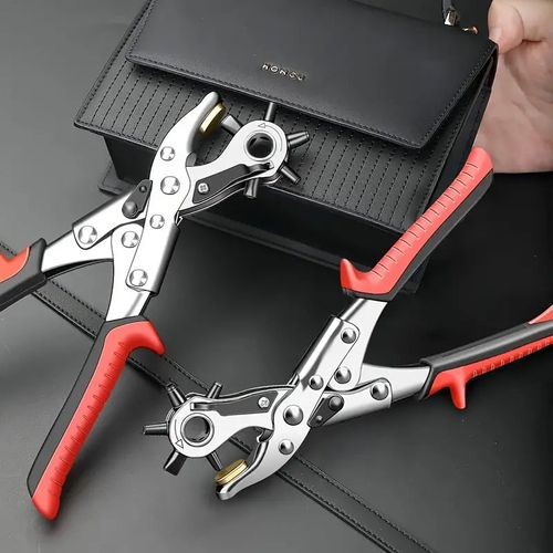 1pc Belt Punch Pliers Leather Belt Hole Eyelet Puncher Revolve Sewing Machine Bag Tool Watchband Strap Hand Tools