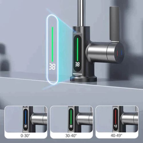 The pull-type lifting digital faucet is a must-have for kitchens and bathrooms.