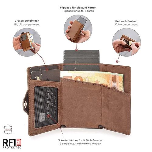 RFID Wallet Card Holder Pocket Genuine Leather Men Wallet