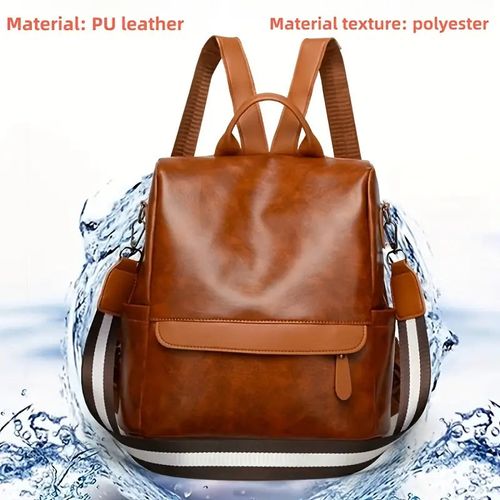 Waterproof Soft Leather Backpack for Outdoor Camping