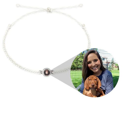 Christmas Gift Personalized Circle Hidden Photo Projection Bracelet