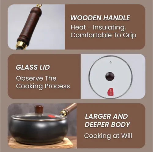 🔥Quality Assurance + Non-Toxic🔥Uncoated thick iron pot