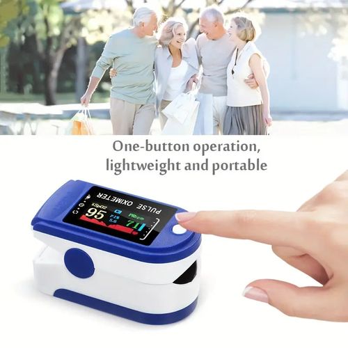 Accurate Finger Pulse Oximeter with OLED Display and Heart Rate Monitor - Fast SpO2 Reading Oxygen Meter with Lanyard (Battery Not Included)