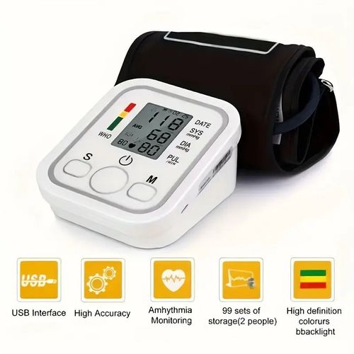 Accurate Home Blood Pressure Monitor with Voice Broadcast - Automatic Upper Arm BP Machine with Memory Function and Large LCD Display