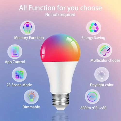 Smart RGBW LED Color Changing Light Bulbs with App Control - Dimmable Music Sync (4PCS)