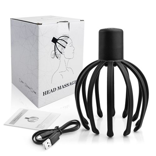 Vibração elétrica suave Massagem vermelha do couro cabeludo promove a circulação sanguínea alivia a fadiga Massageador da cabeça do polvo