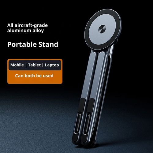 New Magnetic Phone Holder: Handheld or Desktop Multi-Function Stand for Phones, Tablets, and Laptops - Universal Aluminum Alloy Design
