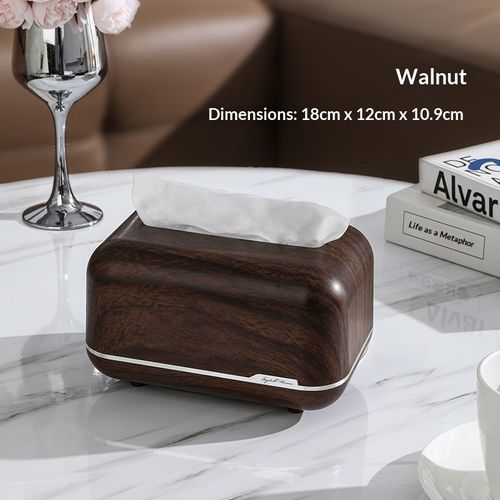 ❤️Wood-effect tissue box Premium-feel, stylish desktop tissue holder Creative living room storage tissue box