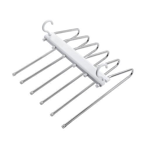 Stainless Steel Pant Hanger | Foldable✨ Crease-Free👖 Magic Anti-Slip🤝 Multi-Functional Storage