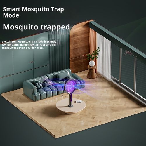 Rotating Telescopic 2-in-1 Electric Mosquito Racket Automatically Attracts Mosquitoes Summer Mosquito-Killing Wonder Rechargeable for Home Use