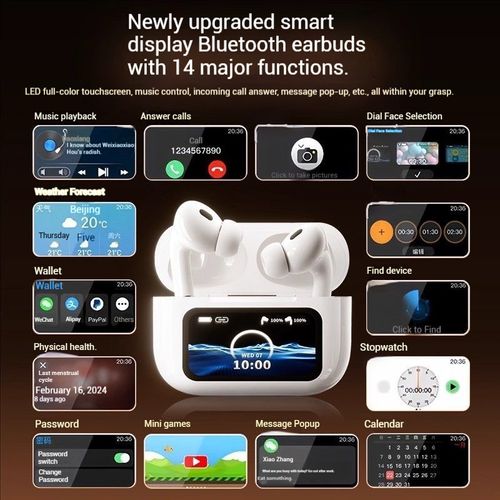 Smart Touchscreen Bluetooth Headphones