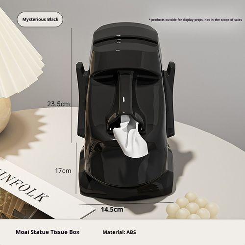Minimalist Luxury Home Stone Statue Tissue Box with Built-in Spring-Loaded Dispenser