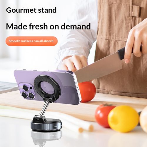 Magnetic Phone Holder Rotating, Foldable, Dual-Sided Suction Mount Instant Vacuum Adhesion for On-the-Go Use Car Mount