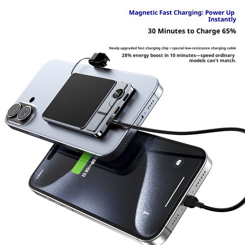Magnetic Wireless Power Bank 10000mAh | Portable Fast Charger with Strong Magnet & USB-C Output for iPhone & MagSafe