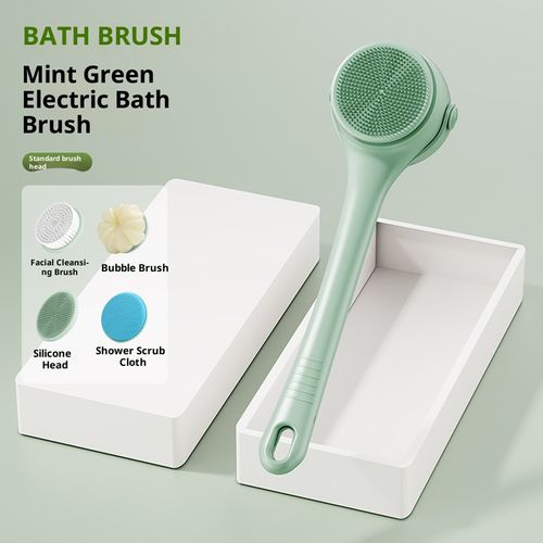 Double Handle Electric Rotary Multifunctional Waterproof Bath Brush Rubbing Gadget Scrubbing Towel