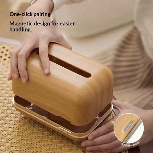 ❤️Wood-effect tissue box Premium-feel, stylish desktop tissue holder Creative living room storage tissue box