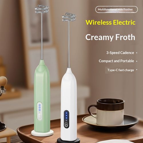 2-In-1 Coffee Egg Beater Rechargeable — perfect for whipping eggs or frothing coffee with zero mess