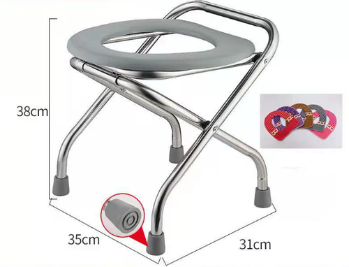 Fold-able Portable Bedpan Chair Elderly Nursing Folding Toilet Commode Chair