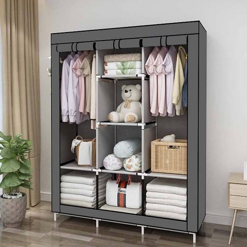 Folding simple cloth wardrobe assembly