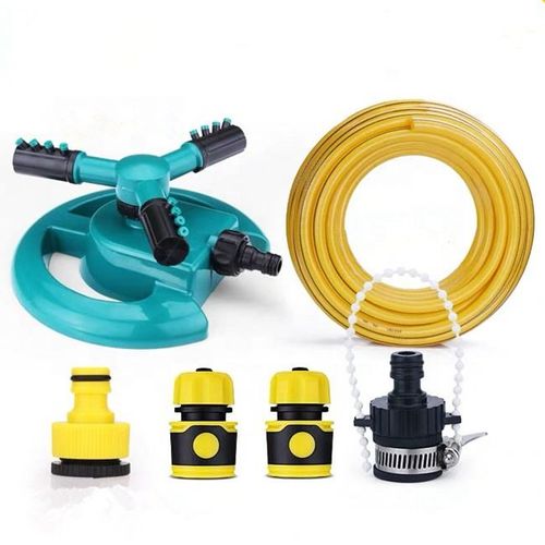 Garden Lawn Sprinkler 360 Degree Automatic Rotating Portable 3 Arms Sprinkler